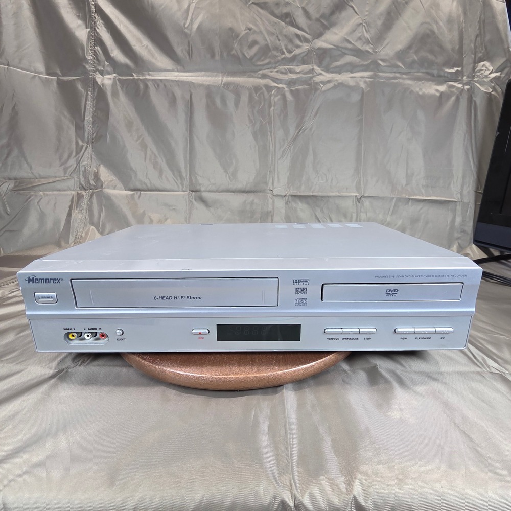 Memorex MVD4544 DVD Player VCR Combo 6-Head Hi-Fi Stereo Silver Tested